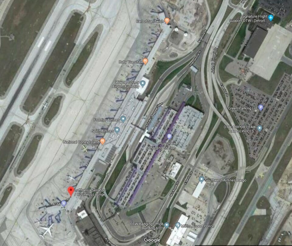 an aerial view of an airport
