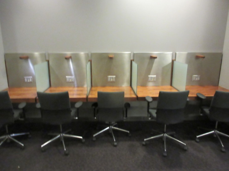 a row of chairs in a room