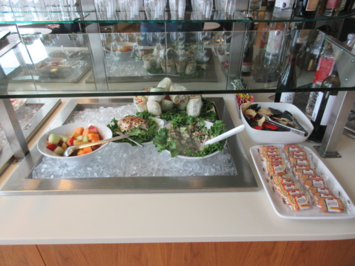 a buffet with food on ice