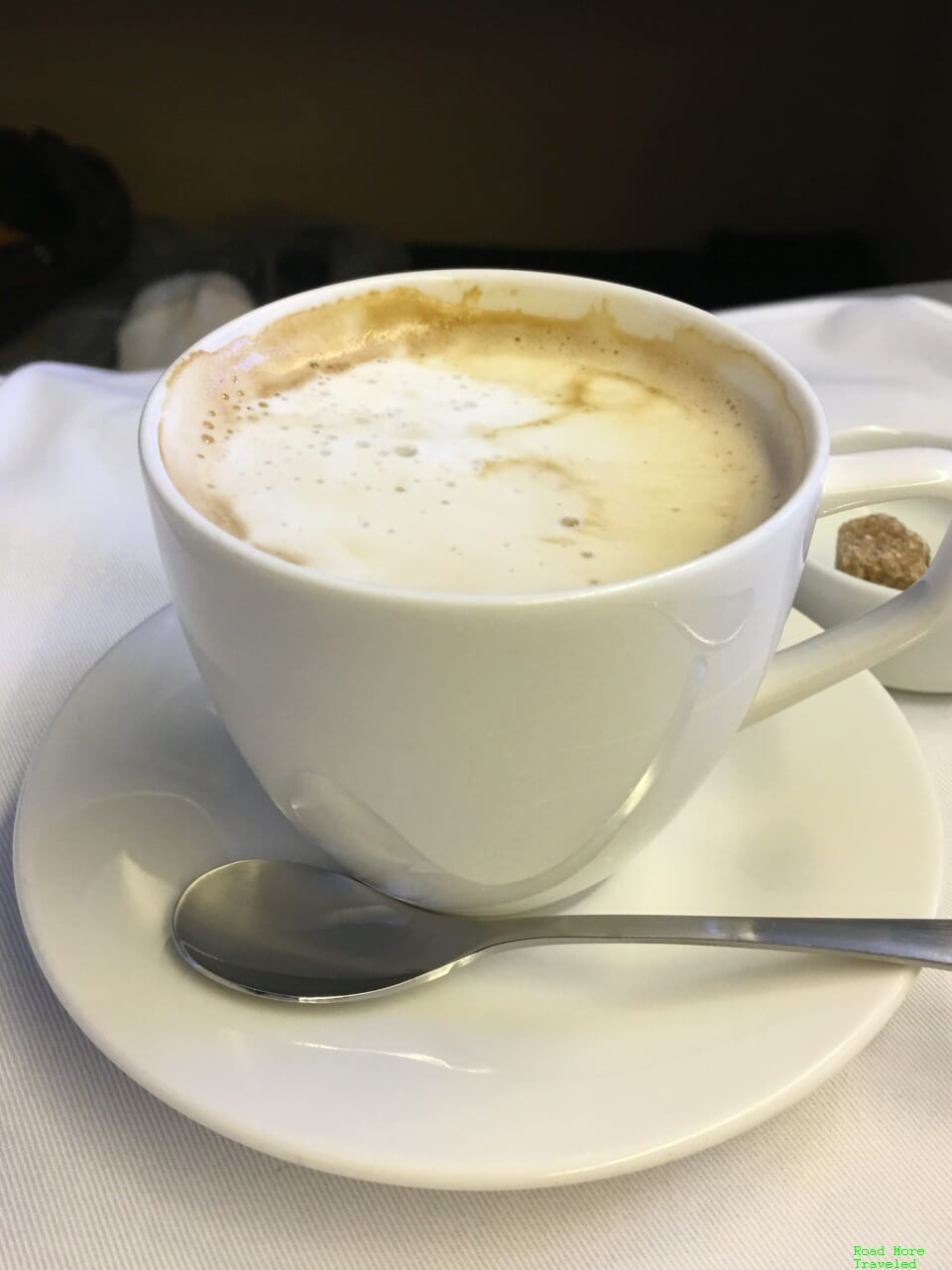 ANA First Class cappuccino