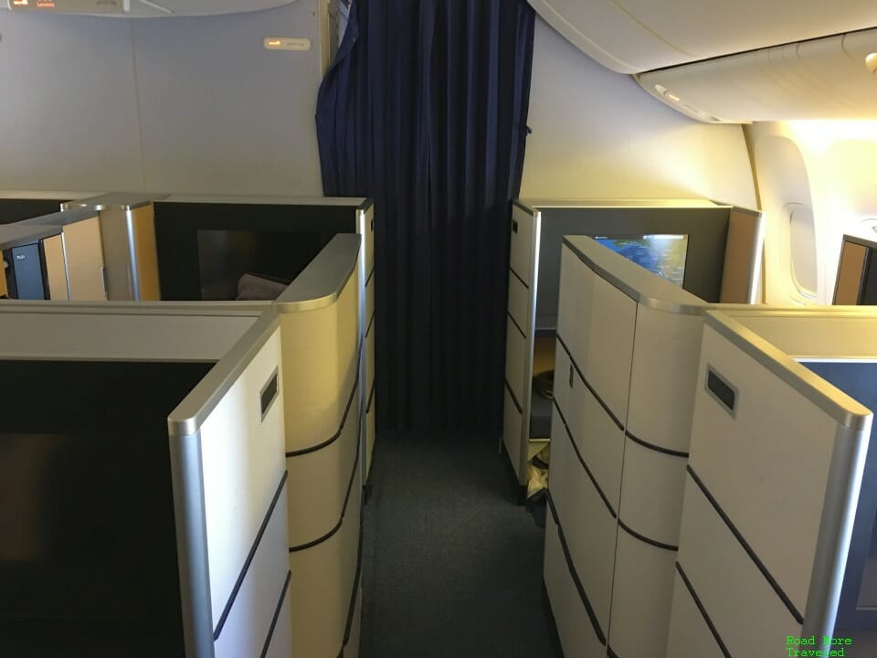 ANA First Class interior - front of cabin
