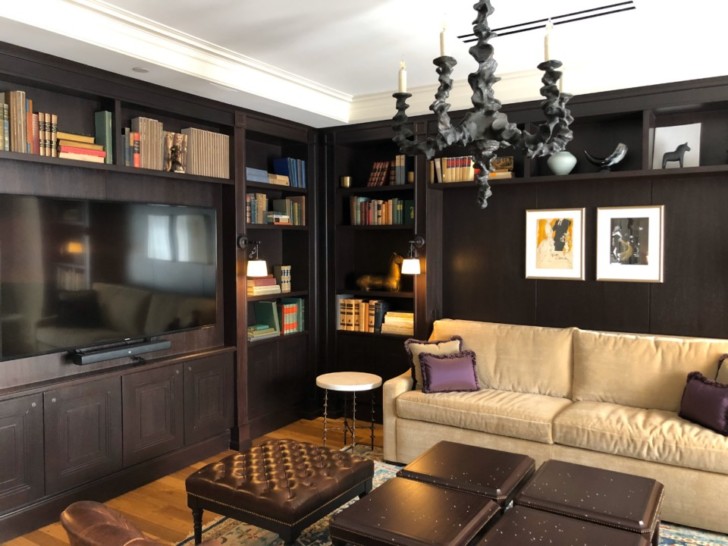 a living room with a couch and a tv
