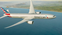 an airplane flying over water