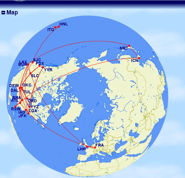 2019 Flight Map