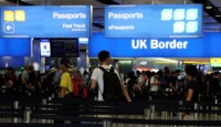a group of people in an airport