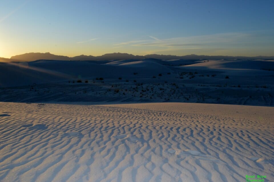 White Sands of New Mexico - shifting sands at sunset