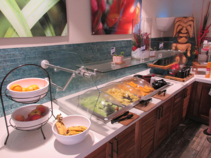 a buffet with food in containers