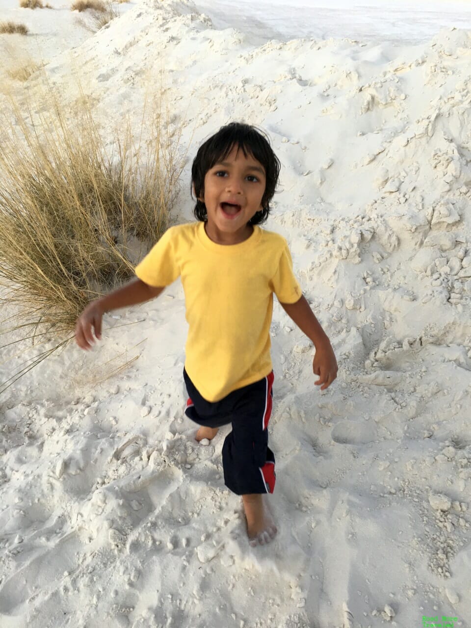 Happy kid at White Sands National Park