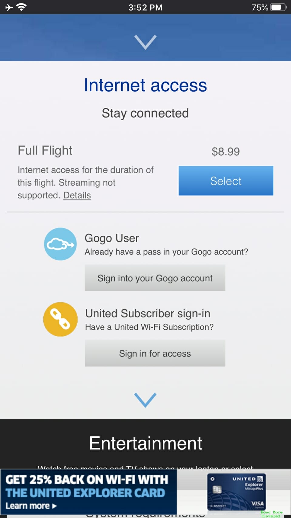 United WiFi cost