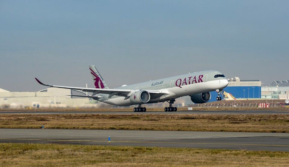 a plane on the runway