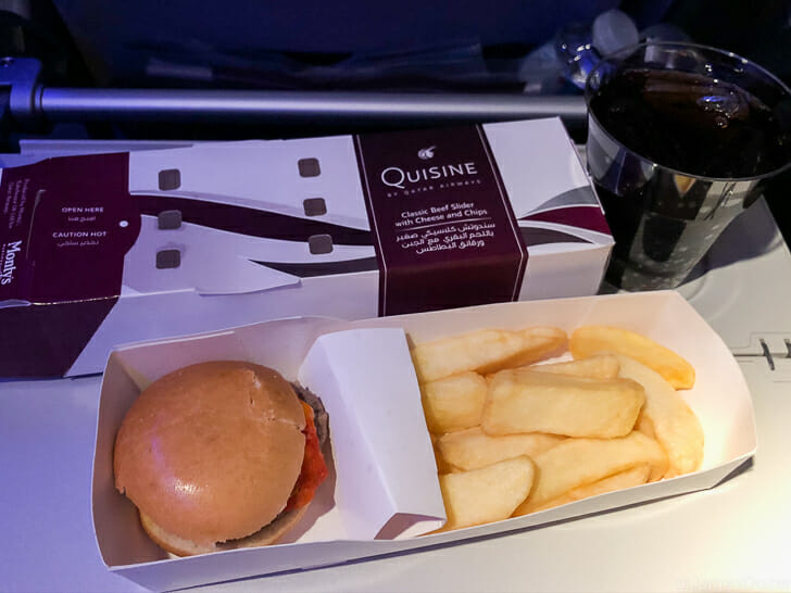 Qatar Airways Boeing 777 Economy Class meal