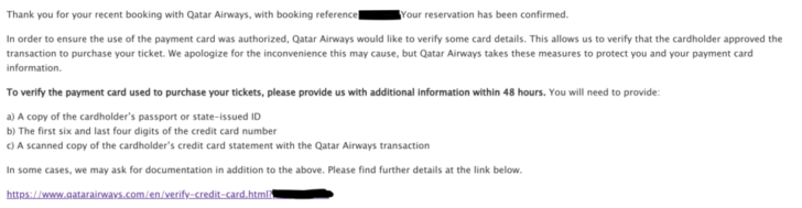Qatar Airways Payment Verification