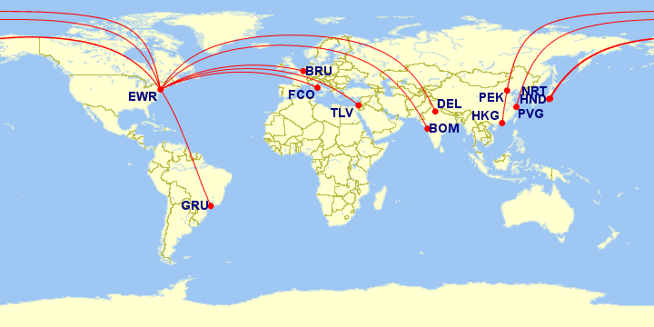 a map of the world with red lines