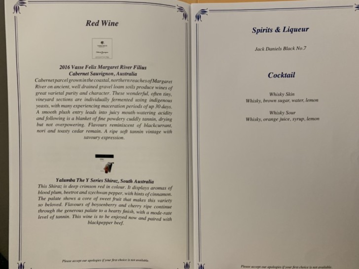a menu with text and images
