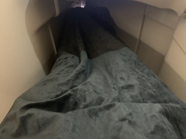 a blanket in a bed