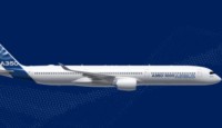 a white airplane flying in the sky