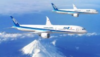 two airplanes flying in the sky