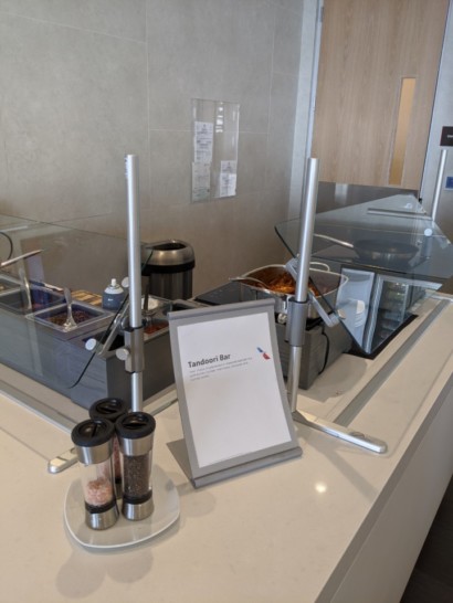 a menu on a counter