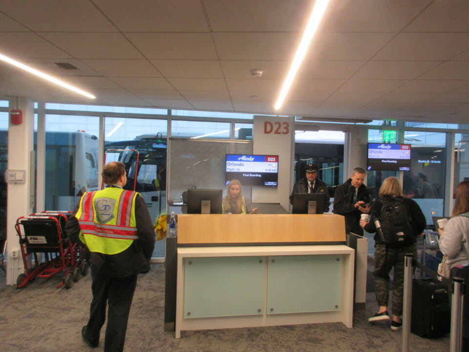 people standing in front of a counter