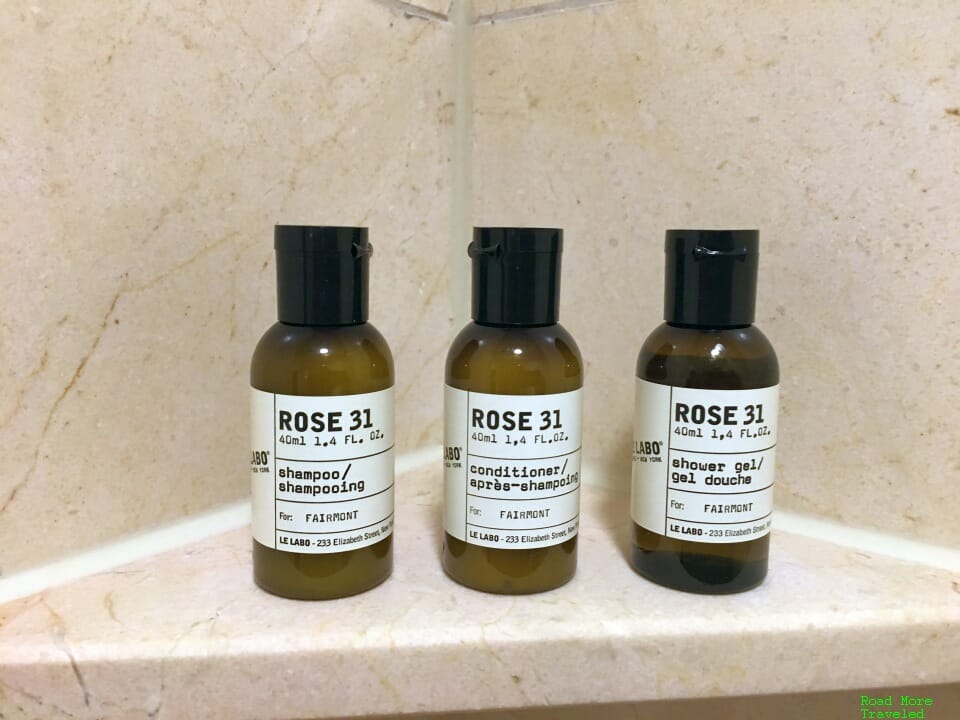 Fairmont Le Labo Rose 31 toiletries