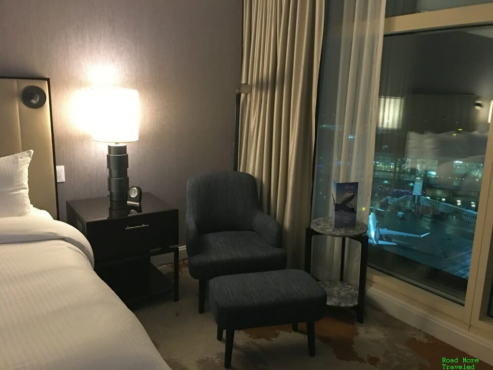 Fairmont Vancouver Airport chair and ottoman