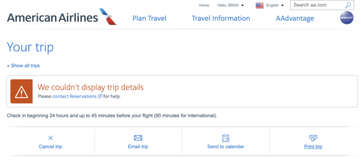a screenshot of a travel information