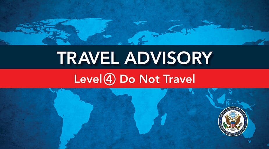 a blue and red map with white text