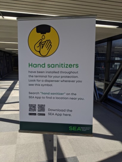 a sign in a building