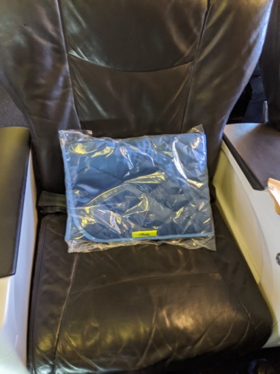 a plastic bag on a chair