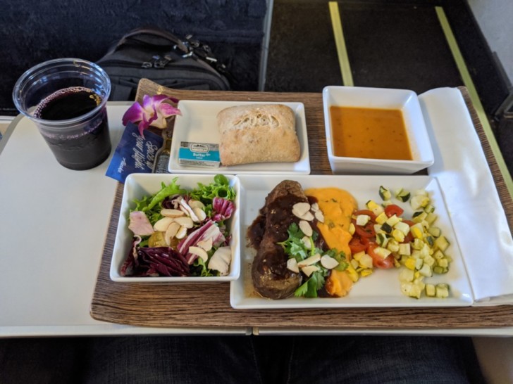 a tray of food on a table