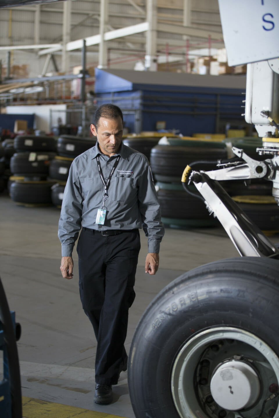 a man walking in a garage