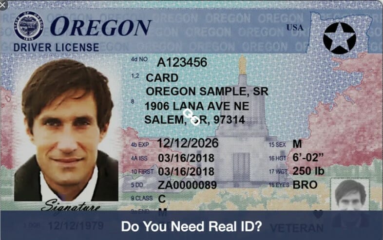 a man's id card