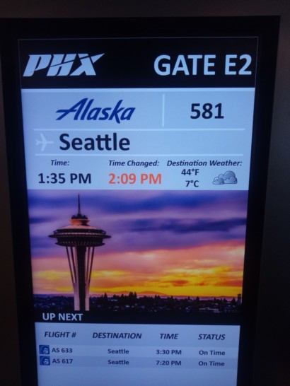 a screen with a weather information