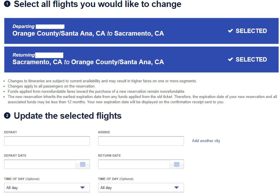 a screenshot of a flight registration
