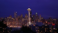 Space Needle skyline with a tall tower