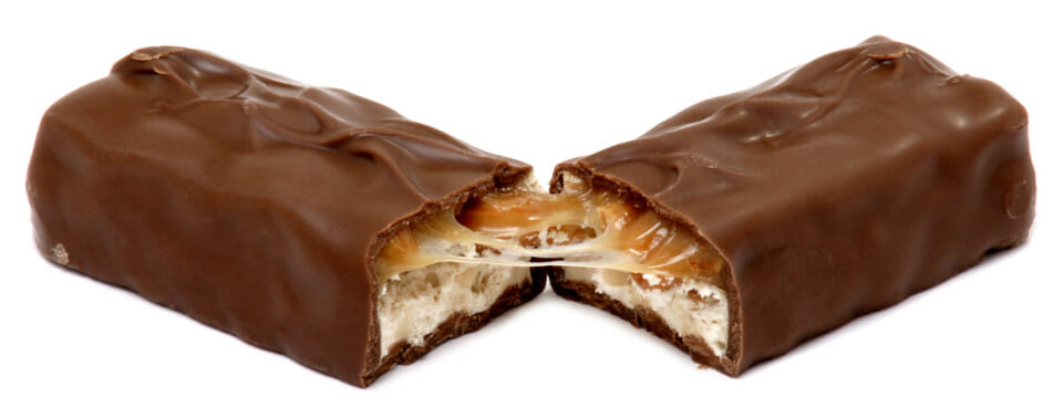 a chocolate bar with a filling