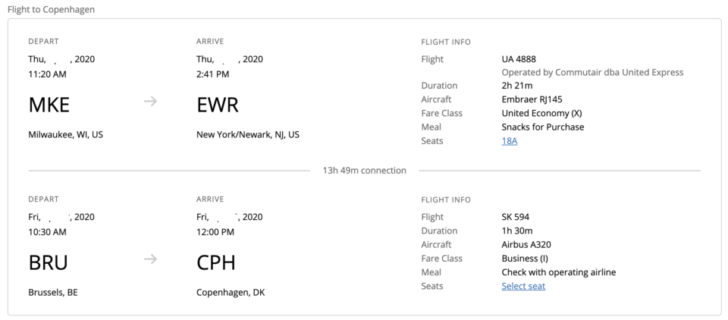 a screenshot of a flight ticket
