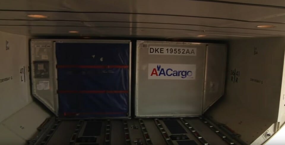 a cargo containers in a vehicle