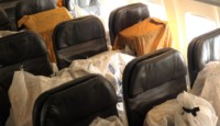 a group of seats on an airplane