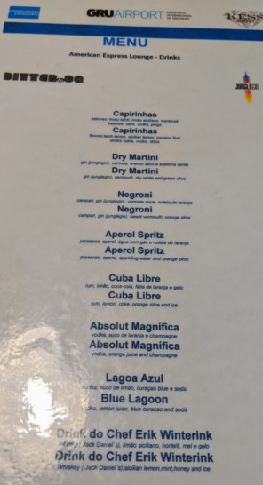 amex lounge bar list