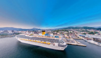 a cruise ship in the water