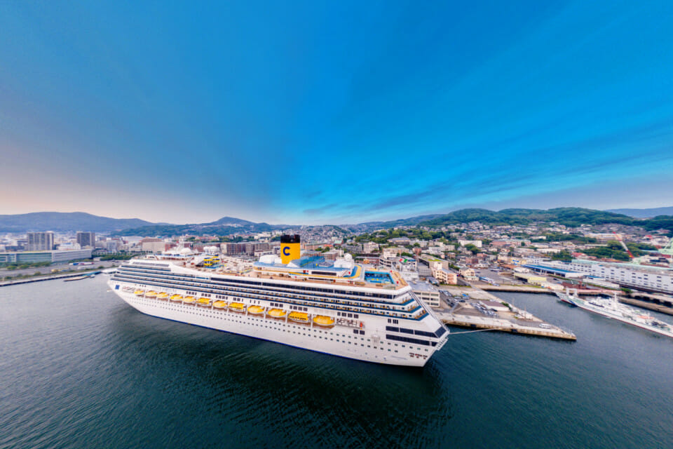 a cruise ship in the water