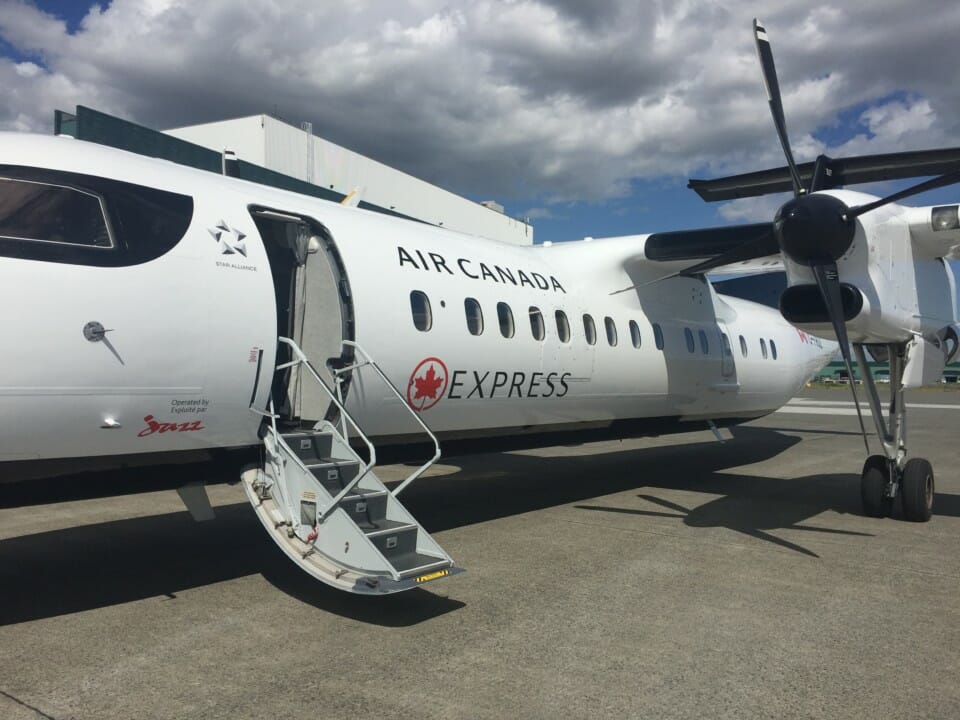 a plane with a ladder