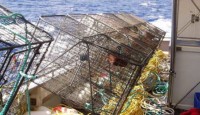 several cages on a boat