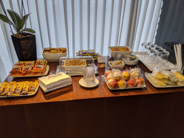 a table with food on it