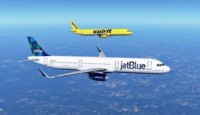 a couple of airplanes in the sky