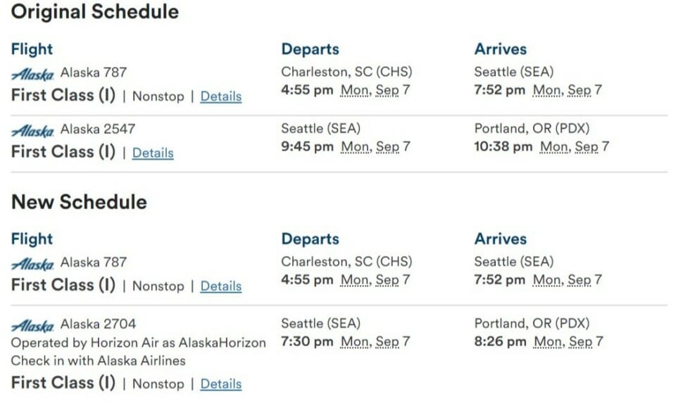 a schedule of flights