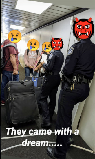 a group of people in an elevator