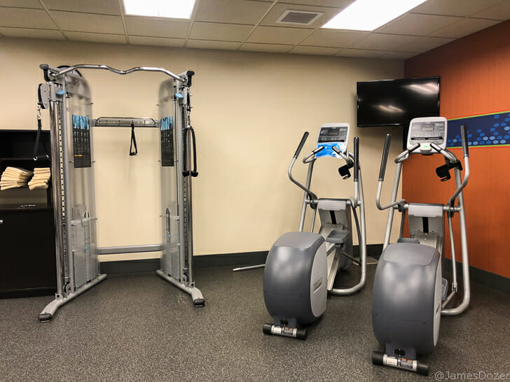 a gym with exercise equipment
