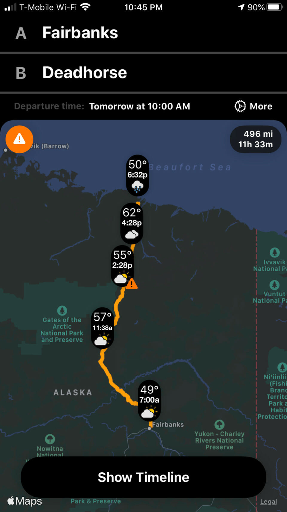 Fairbanks to Deadhorse